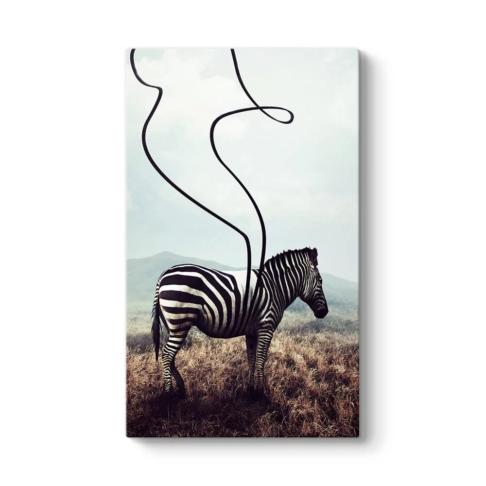 Sürreal Zebra Kanvas Tablo - Model 35